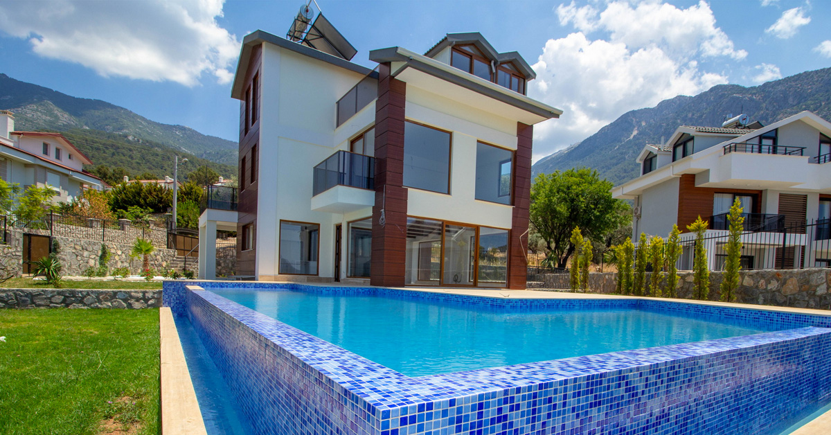 Ovacıkta Saunalı, Hamamlı, Isıtmalı Havuzlu Ultra Lüks Kiralık Villa, Ölüdeniz
